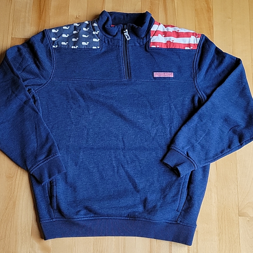 Vineyard Vines USA Flag Whale Logo Shep Shirt Small
